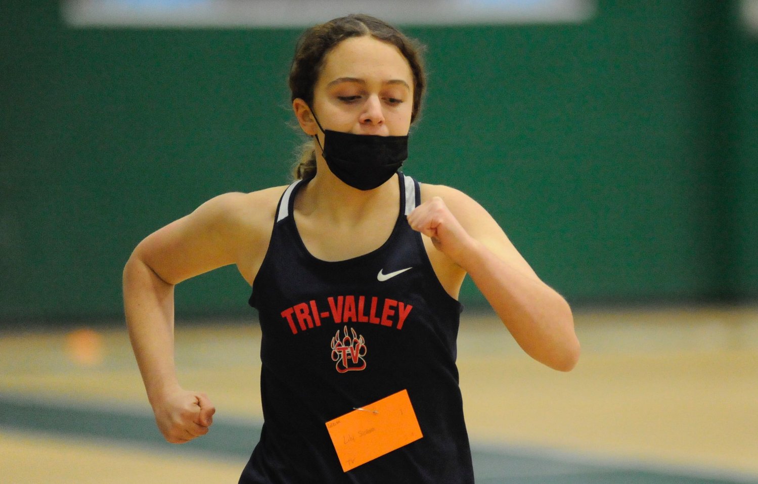 Tri-Valley’s Lily Siciliano placed fifth in the girls’ varsity 600-meter run.
